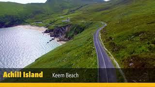 Keem Beach and The Deserted Village Achill Island Ireland Drone 4k