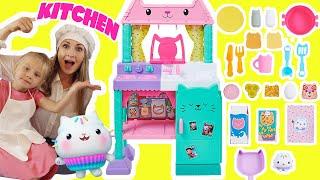 Gabby's Dollhouse Cakey Kitchen Setup and Pretend Play! Making Donuts