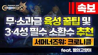 (서머너즈 워: 크로니클) 필독!무/소과금 육성 가이드  전투력 20만도 거뜬!3/4성 소환수 추천