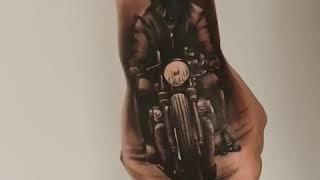 Sick Motorcycle tattoo on hand