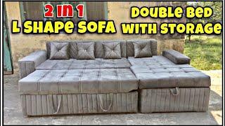 L-Shape Sofa + Bed with Storage 2023 : Top Picks for Modern Living Rooms space saving furniture