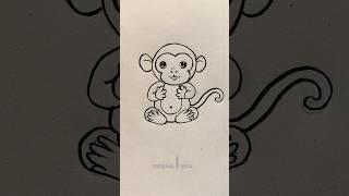 Simple drawing shorts || how to draw a monkey || VIKRAM MFA || #simple #drawing #shorts