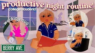 Productive College Night Routine! | Roblox Berry Avenue Roleplay