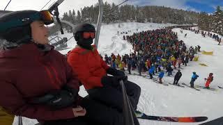 Insane ski lift line at Vail