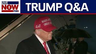 President Trump talks U.S. Steel, Elon Musk and Canada with reporters at Joint Base Andrews