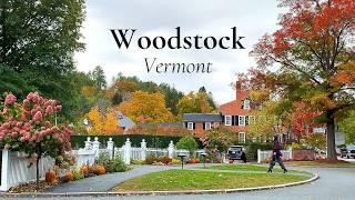 [4K]  Fall Colors of Woodstock, Vermont: A Picturesque Little Town in New England  Oct. 2024