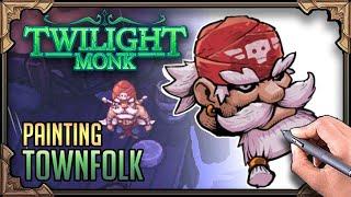 Painting Townfolk NPCs for the Twilight Monk RPG! Dev Vlog
