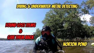 Lost Items Given Back - Norton Pond Diving & Underwater Metal Detecting #mondaydigs #metaldetecting