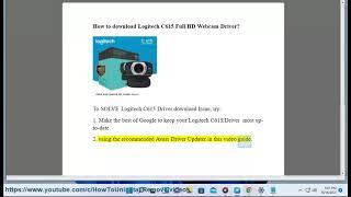 Download Logitech C615 Full HD Webcam Driver