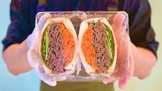 How to make a red pepper paste bulgogi sandwich :: A bakery recipe you can buy while waiting in line