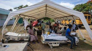 Hospital in Les Cayes treats earthquake victims as it prepares for tropical storm Grace