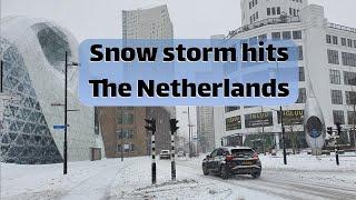 Snow storm hits The Netherlands