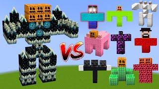 ALPHA TITAN WARDEN vs All Minecraft Bosses Golems - Minecraft Mob Battle