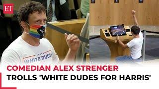 Comedian Alex Strenger trolls 'White dudes for Harris' at Austin Council meeting, Musk reacts