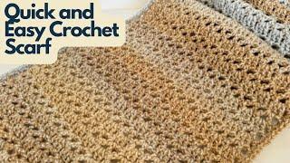 Quick and Easy Crochet Cozy Scarf Two Row Repeat Tutorial