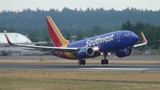 Southwest Airlines N7712G 737-700 Takeoff Portland Airport (PDX)