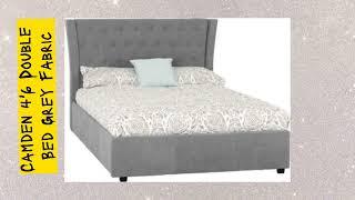 Camden Double 4ft 6inch Metal Bed Frame Grey Fabric #youtube