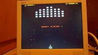 Galaxian clone in IBM PC machine 486 SX (MS DOS)