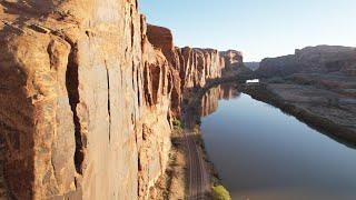 Potash Road - Lower Colorado River Scenic Byway U-279 in Moab, Ut (4k Drone Video)