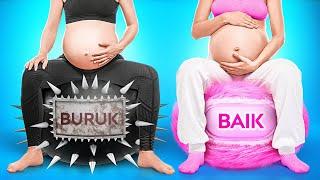 TIPS DAN TRIK PARENTING || Bumil Kembar Baik vs Jahat | Ortu Kaya vs Miskin! Ide Keren oleh 123 GO!