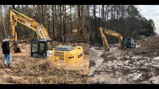 Excavator Rental Disaster Swamp Trackhoe Accident Water Buried Mud