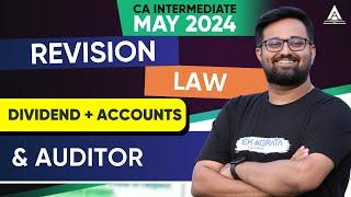 CA Inter May'24 | Marathons | LAW | Dividend + Accounts + Auditor | CA Adarsh Joshi