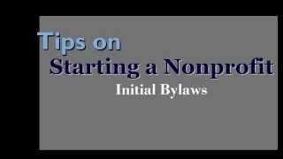 Tips on Starting a Nonprofit: Initial Bylaws