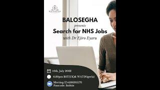 Search For NHS Jobs