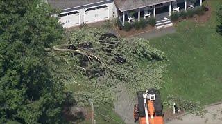 Raw aerial video shows storm damage in Milford