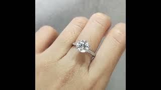 CLASSIC WHITE GOLD ENGAGEMENT RING WITH 2.0CT MOISSANITE by Evani Naomi Jewelry