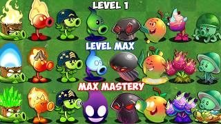 Every PEA & New Plants LEVEL 1 vs MAX vs M200 - Who Will Win? - Pvz 2 Plant vs Plant