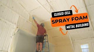 Spray Foam Insulation on 30x40 Tubular Metal Building | WolfSteel Buildings