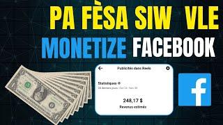 Evite fè erè saa siw vle monetize facebook #kòman pou monetize facebook #monetize #facebook #kpk