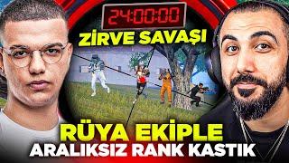 EKİPLE 24 SAAT ARALIKSIZ ZİRVE SAVAŞINDA RANK KASTIK!! 161 KILLS!  (AŞIRI ZOR) | PUBG MOBILE