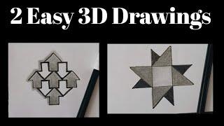 How To Draw 3D Drawing| Easy 3D Trick Art  #viralvideo