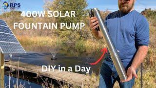 400W Solar Powered Fountain Pump - No Battery! DIY Install! RPS F400 for Aeration and Circulation