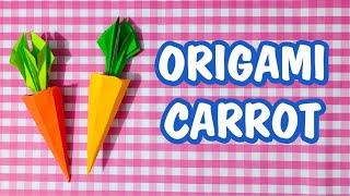 Easy 3D Origami Carrot Making - Paper Carrot Tutorial