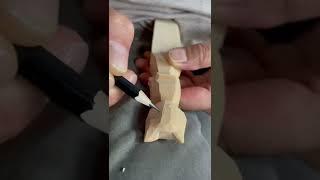 Carving small and cute cat sculptures #asmr#woodcarving