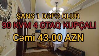 CƏMİ 43.000 AZNKUPÇALI 90 KVADRAT 4 OTAQ ƏŞYALI EV#HAVAYI                       #mulkevalqısatqısı