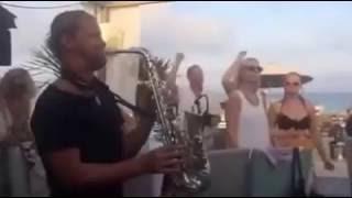 Saintro P Sax up! & Christopher Peyton & Paul Lomax at Endless Beachlife Nassau Tanit Ibiza