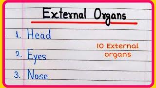 External Organs Name | 10 External Organs | External Body Parts | External Organs Name In English