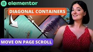 DIAGONAL CONTAINERS MOVE UP&DOWN ON PAGE SCROLL - Elementor Wordpress Tutorial Flex Container