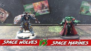 Space Wolves v Space Marines  ***new Detachment*** 10th edition Warhammer 40k Battle Report