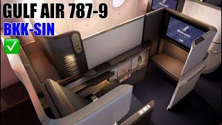 GULF AIR 787 BUSINESS CLASS | EXCELLENT 5th Freedom Flight Bangkok to Singapore