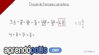 División de fracciones mixtas y con enteros