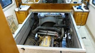 Listen to this Safari Motorhome 300hp CAT diesel pusher short run from inside bedroom, uncovered