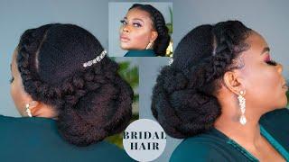 HOW TO STYLE NATURAL BRIDAL HAIRSTYLE| ELEGANT BRIDAL UPDO FOR NATURAL BRIDES FT BETTERLENGHT HAIR