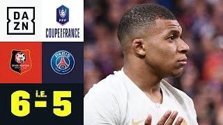 Mbappes Tritt überschattet Pleite: Rennes - Paris Saint-Germain 6:5 i. E. | Coupe de France | DAZN