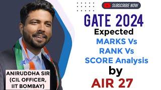 GATE 2024 Marks Vs Rank Vs Score Analysis #gate2024 #aniruddhasir #civilengineering #iiscbangalore
