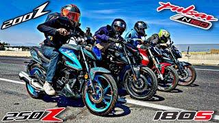 Italika 200z vs Pulsar N160 vs Benelli 180s vs Italika 250z|Carrera|¡Esto Está Bravisimo!